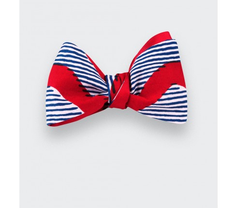 Red waves Wax Bow Tie - CINABRE Paris