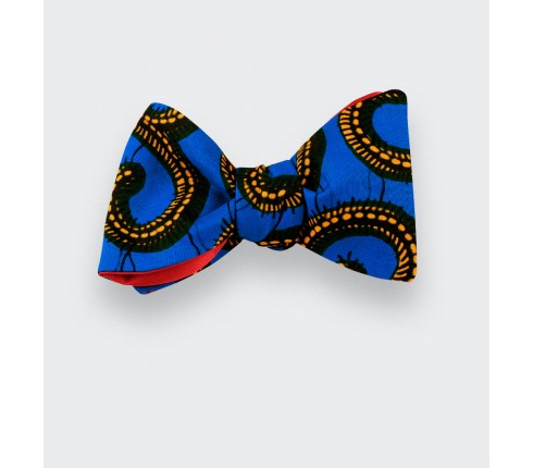 Blue and Yellow Wax Bow Tie - CINABRE Paris