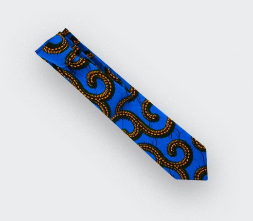 Tie wax yellow blue Cinabre Paris