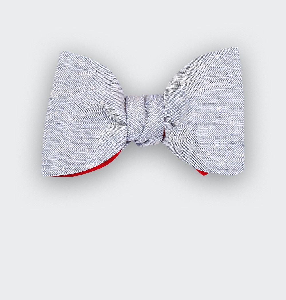 Light Blue Chambray Bow tie - Cinabre Paris