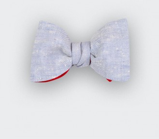 Noeud Papillon Chambray Bleu Clair - CINABRE Paris