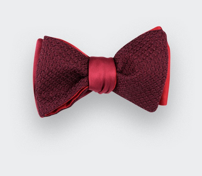 Burgundy Grenadine Silk Bow Tie