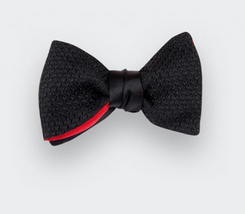 Black Grenadine Silk Bow Tie