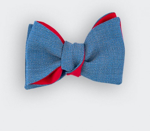 Light Blue Mesh Bow Tie - Made in France by Cinabre Paris