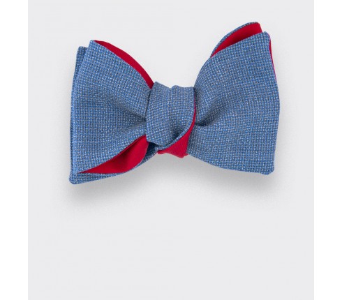 Light Blue Mesh Bow Tie - Made in France by Cinabre Paris