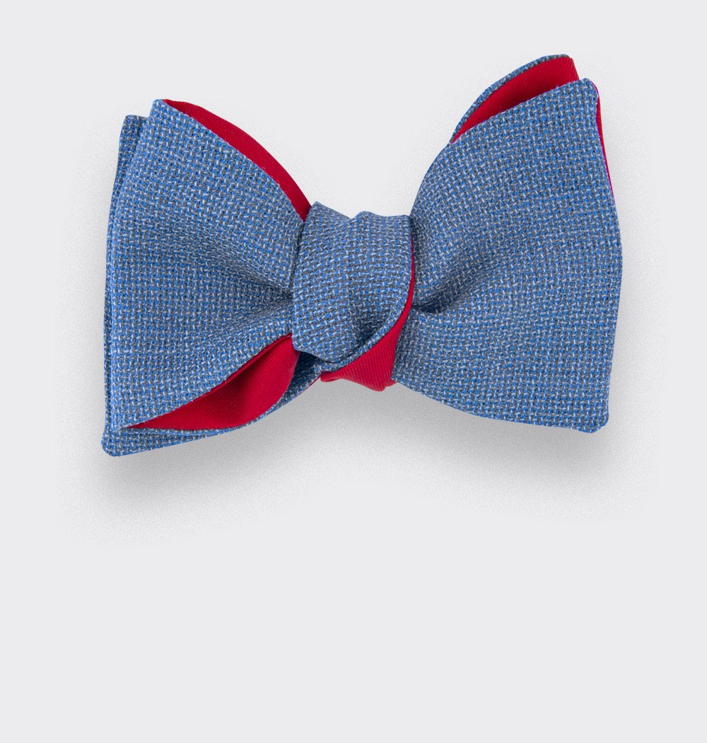 Light Blue Mesh Bow Tie - Made in France by Cinabre Paris