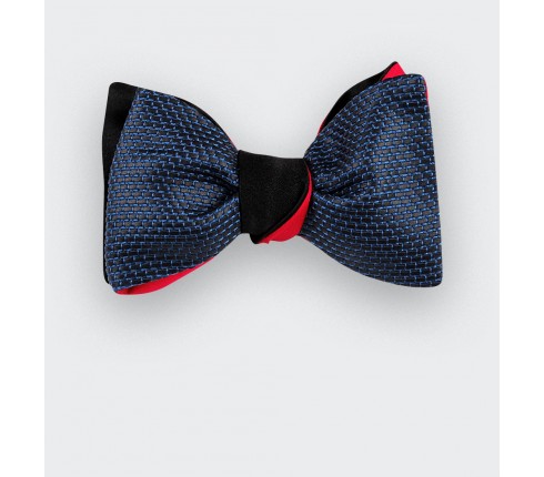 Blue Leather Bow Tie - CINABRE Paris