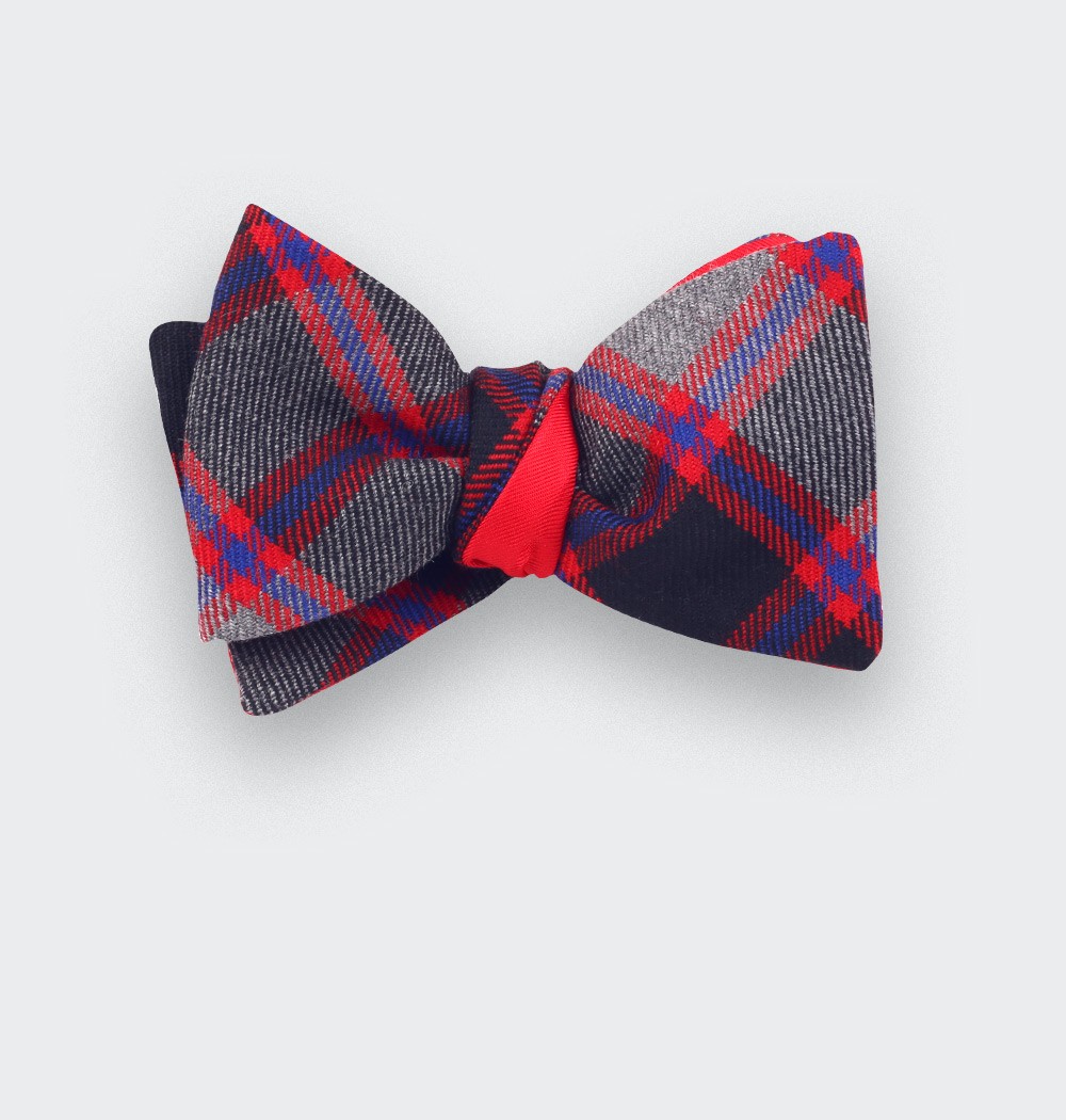 Noeud papillon tartan gris - cinabre paris