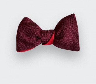 Burgundy Woven Silk bow tie