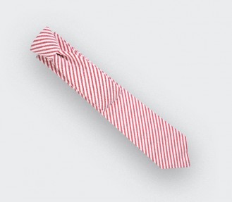 Red Striped Seersucker Tie