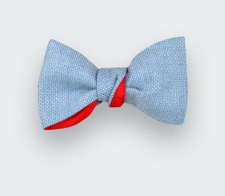 Sky Blue Mesh Bow Tie