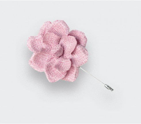 Light Pink Mesh Gardenia Lapel Pin - Cinabre Paris