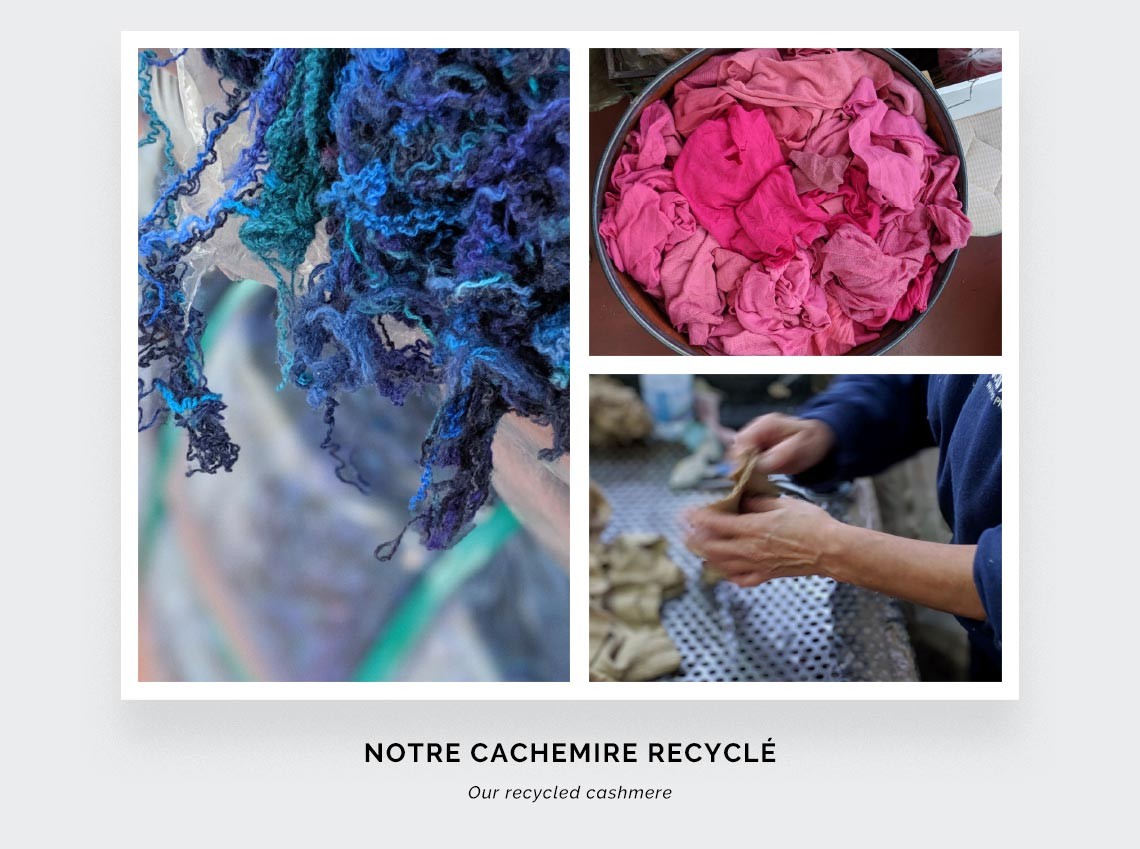 Écharpe cachemire recyclé ciel - Cinabre Paris