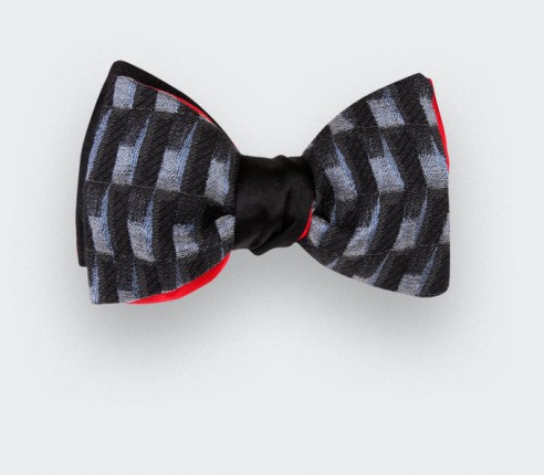 Bow tie Cinabre 3D Vintage fabric made in France