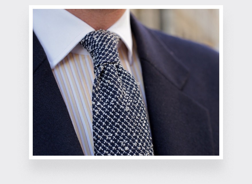 Tie Relief Séléné navy blue Cinabre Paris