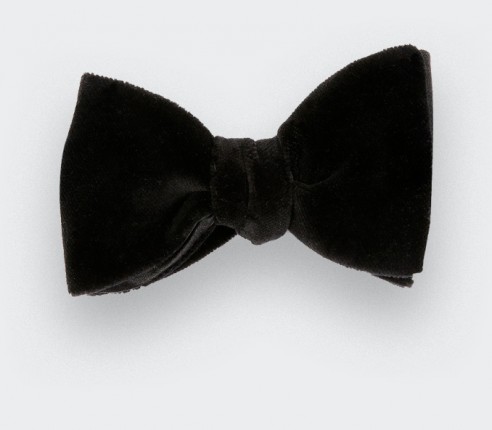 Black velvet bow tie - Handmade by Cinabre Paris