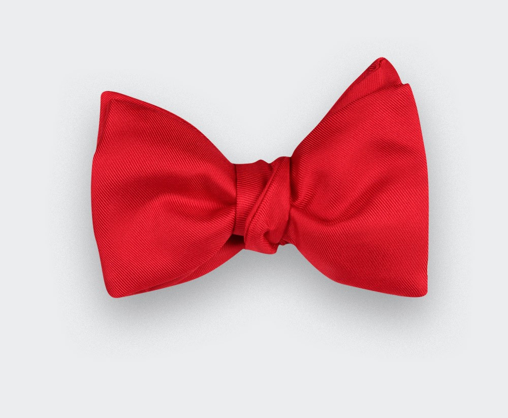 red twill bow tie - silk - cinabre paris