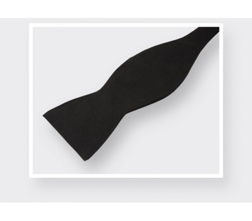 Black Satin Classic Self Tie Bow Tie - Handmade by Cinabre Paris