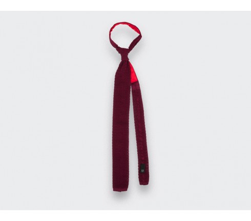 Red Knitted Tie - Cinabre Paris