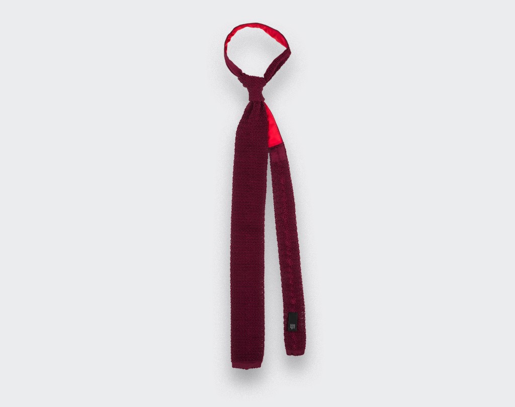 Red Knitted Tie - Cinabre Paris