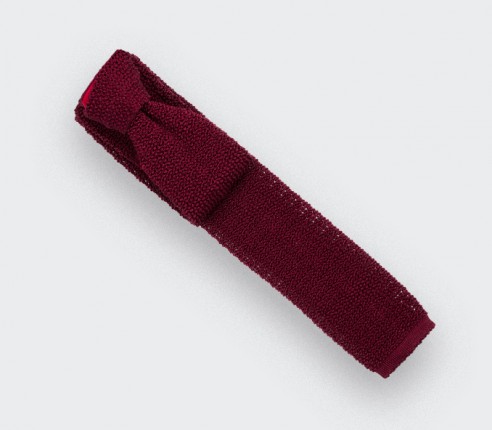 Red Knitted Tie - Cinabre Paris