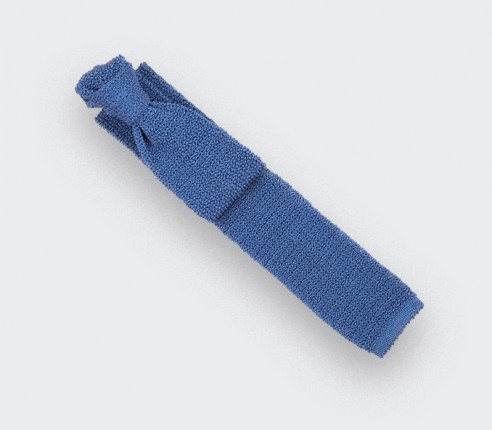 Sky Blue Knitted Tie - Cinabre Paris