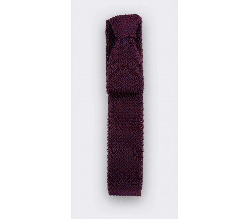 Cravate Tricot Marine Bordeaux - Cinabre Paris