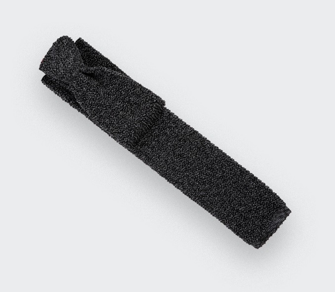 Grey Anthracite Knitted Tie - Cinabre Paris