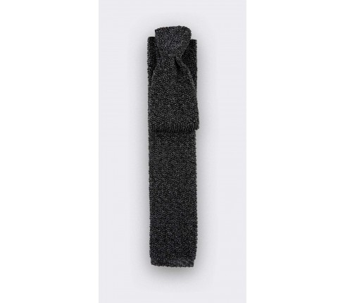 Grey Anthracite Knitted Tie - Cinabre Paris