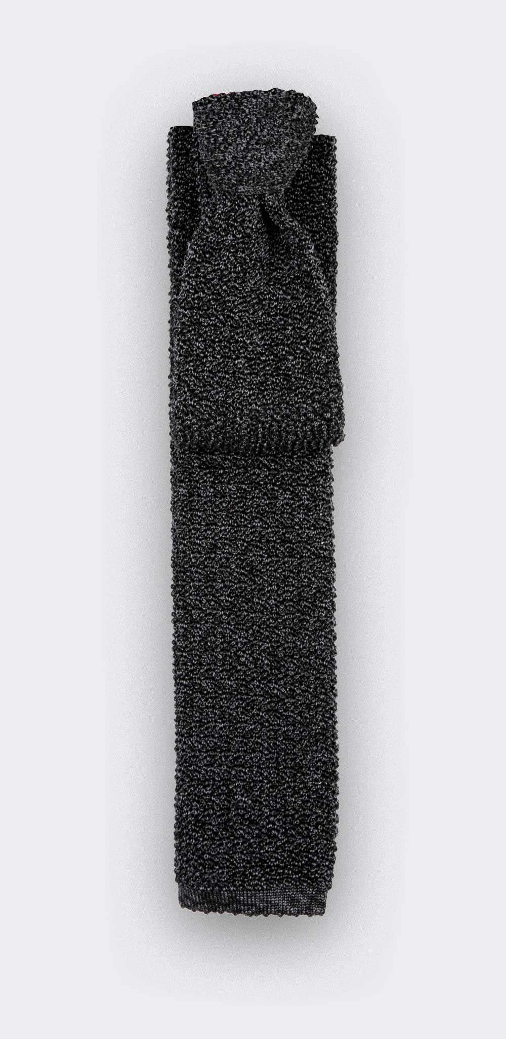 Grey Anthracite Knitted Tie - Cinabre Paris