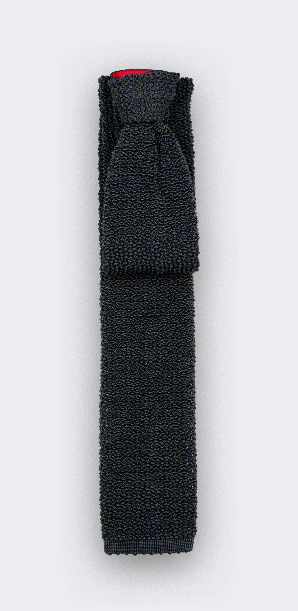 Green Navy Blue Knitted Tie - Cinabre Paris