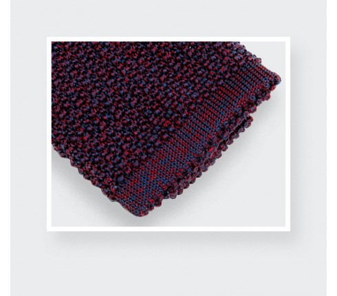 Cravate Tricot Marine Bordeaux - Cinabre Paris