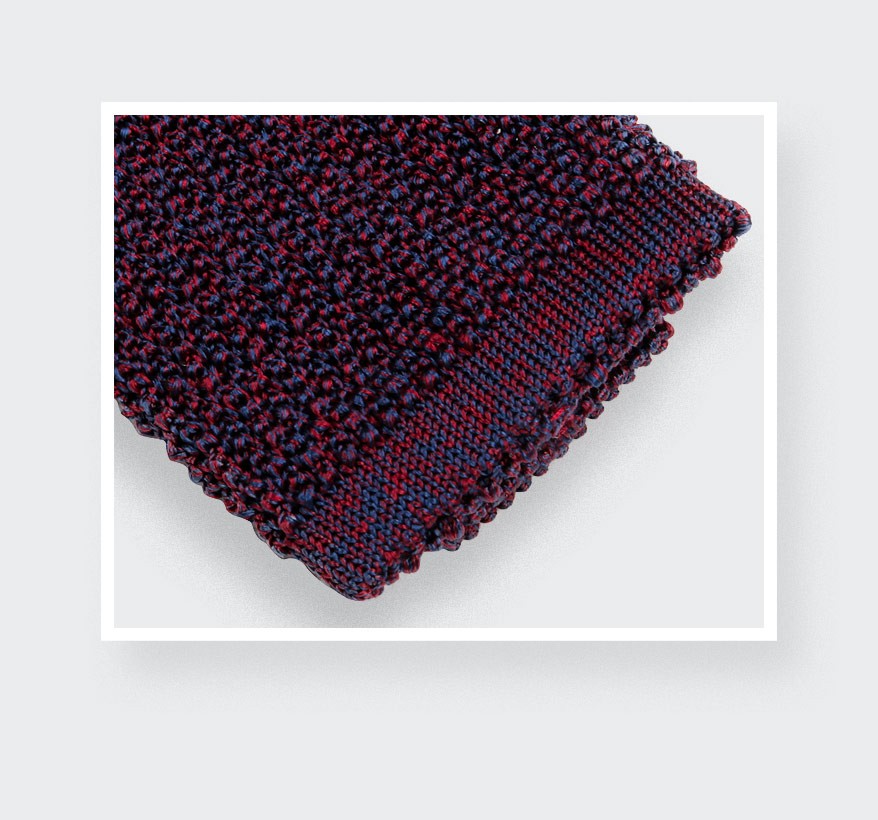 Cravate Tricot Marine Bordeaux - Cinabre Paris