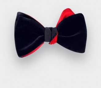 bow tie navy blue velvet by Cinabre Paris