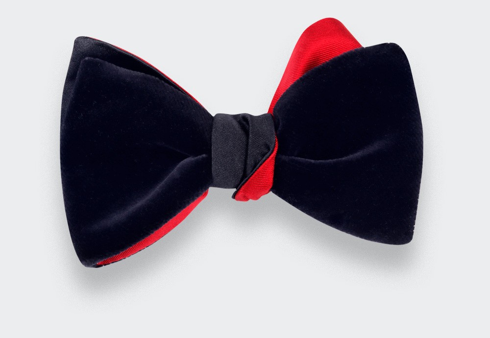 bow tie navy blue velvet by Cinabre Paris