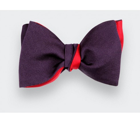 Purple Faille Bow tie - Handmade by Cinabre Paris