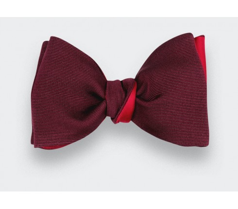 Burgundy Faille Bow Tie - handmade by Cinabre Paris