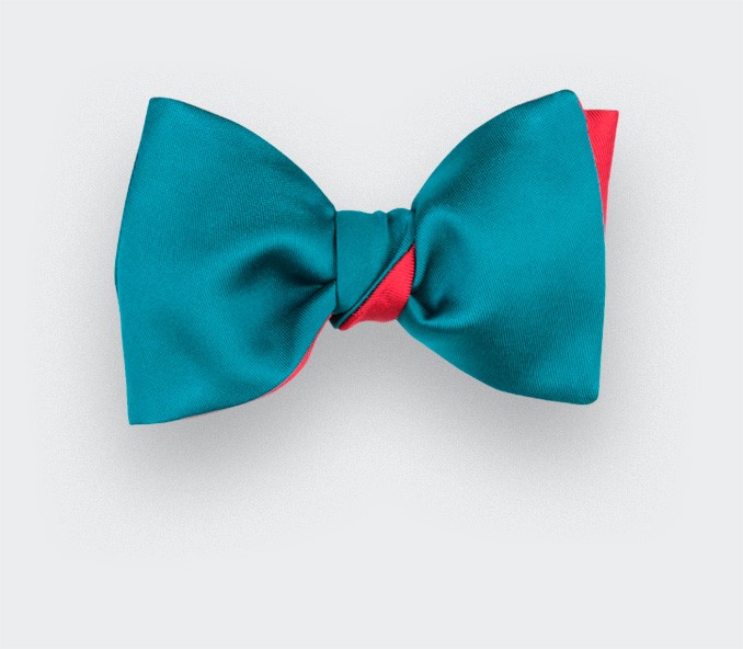 Peacock Blue Silk Bow Tie - Cinabre Paris