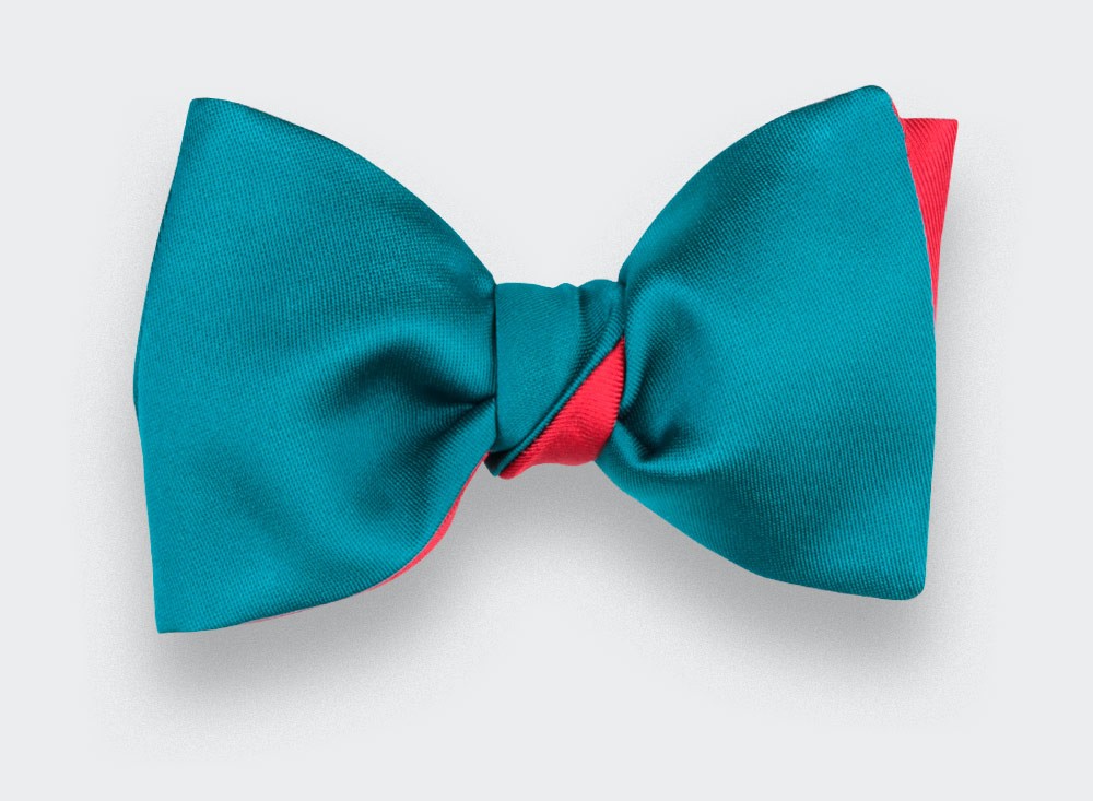 Peacock Blue Silk Bow Tie - Cinabre Paris