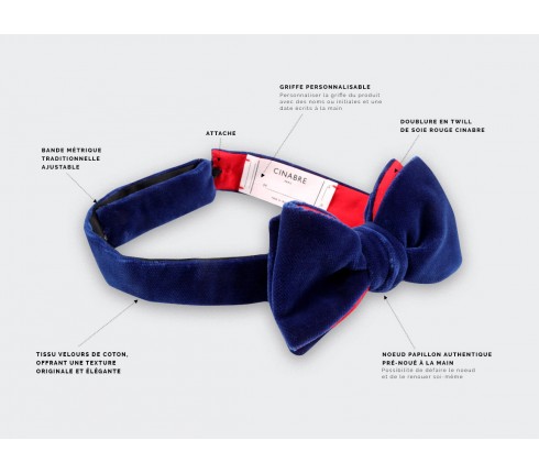 Blue Velvet Bow Tie - cinabre paris