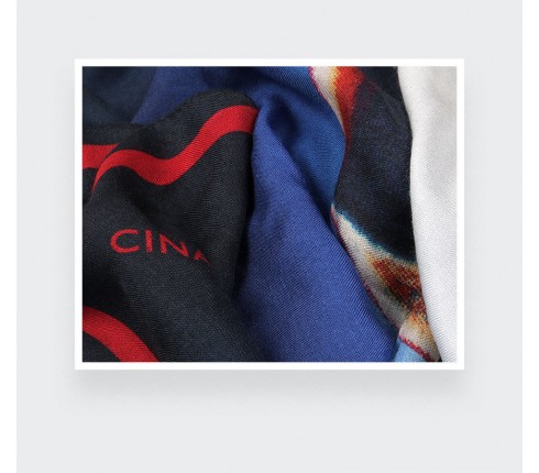 Foulard Cinabre Ils arrivent bleu en cachemire et modal