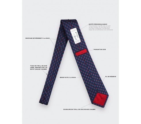 Navy Blue Grand Pan Tie - Cinabre Paris