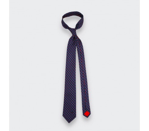 Navy Blue Grand Pan Tie - Cinabre Paris