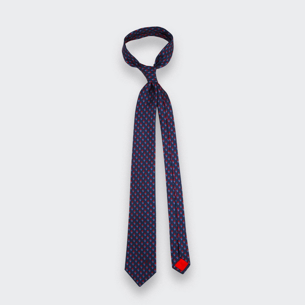 Navy Blue Grand Pan Tie - Cinabre Paris