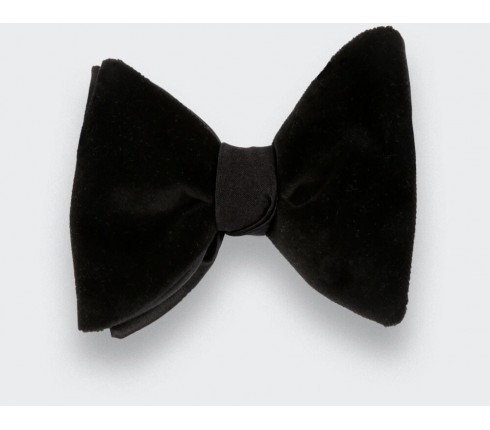 Large Black Velvet Bow Tie - Cinabre Paris