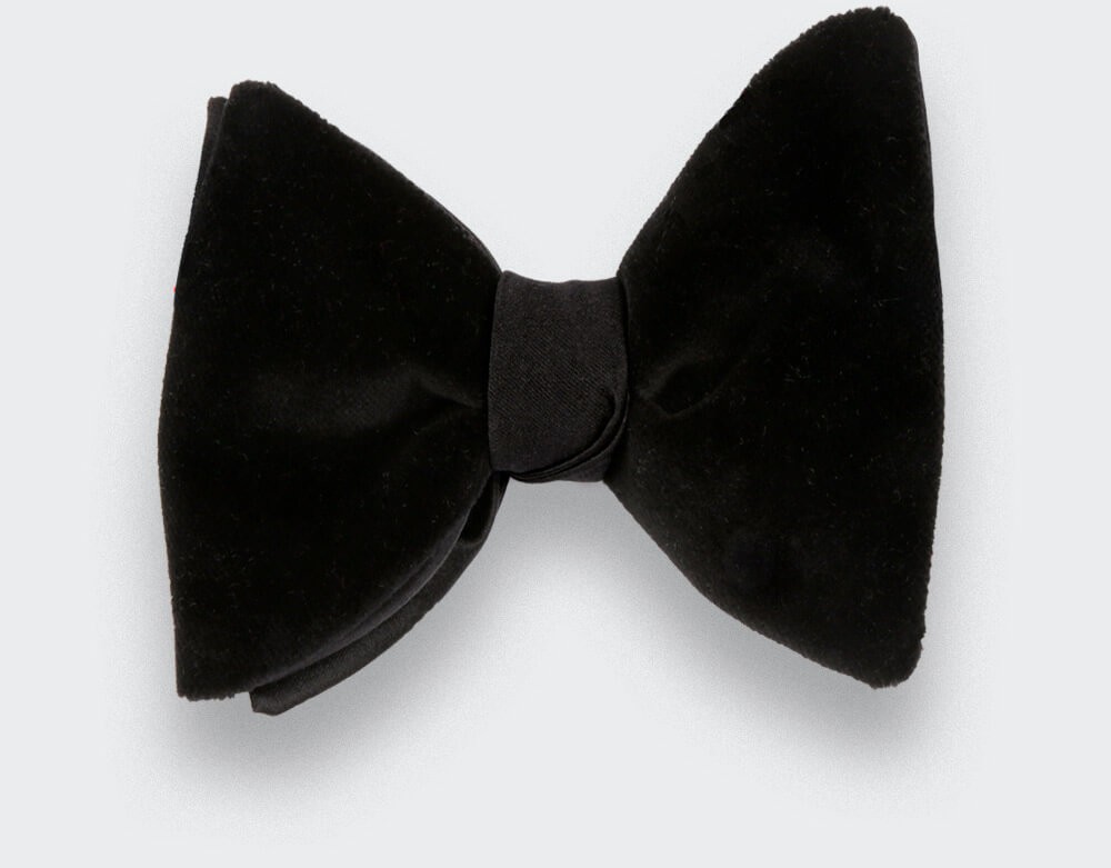 Large Black Velvet Bow Tie - Cinabre Paris