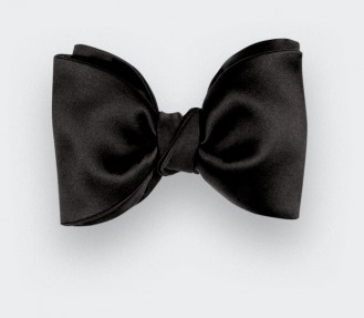 Black Satin Classic Bow Tie