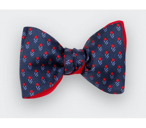 Blue Navy Grand Pan Bow tie - handmade by Cinabre Paris