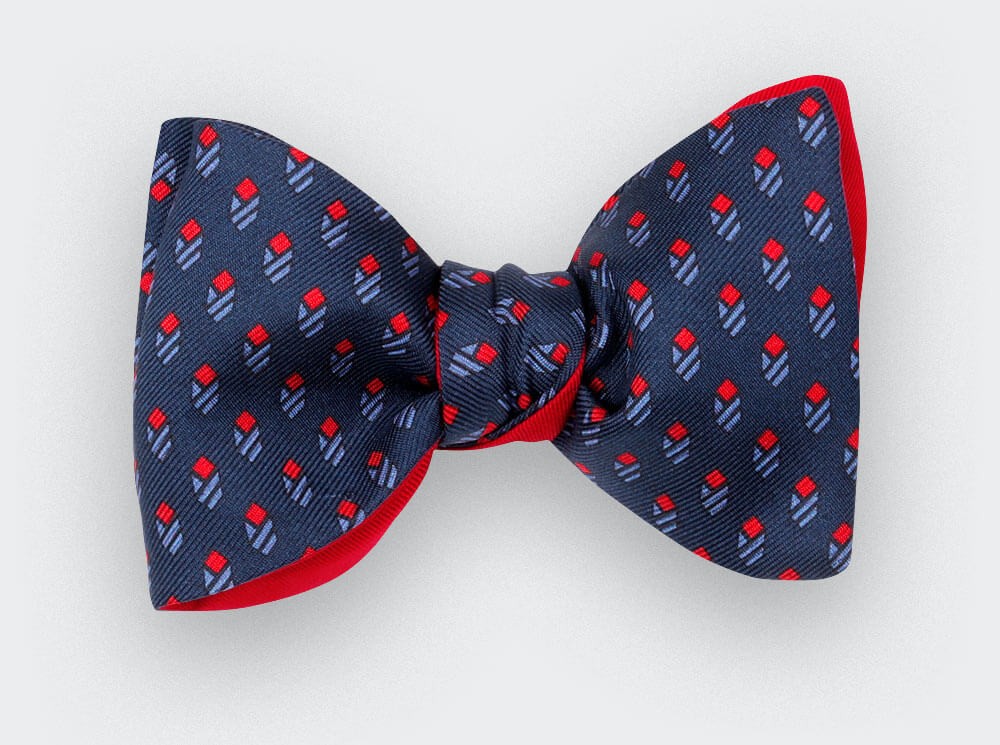 Blue Navy Grand Pan Bow tie - handmade by Cinabre Paris