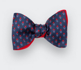 Blue Navy Grand Pan Bow tie - handmade by Cinabre Paris